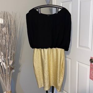 Cameo Black and Gold Evening Dress